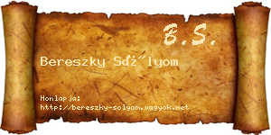 Bereszky Sólyom névjegykártya